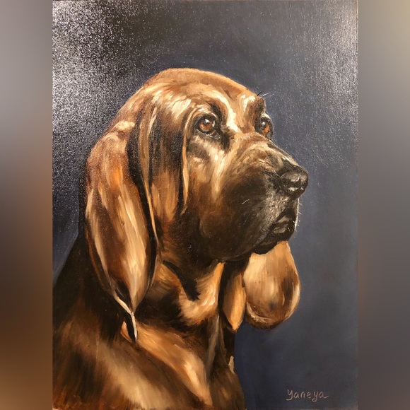 Custom pet portrait, pet memorial, oil painting canvas, dog, cat - Picture 9 of 16